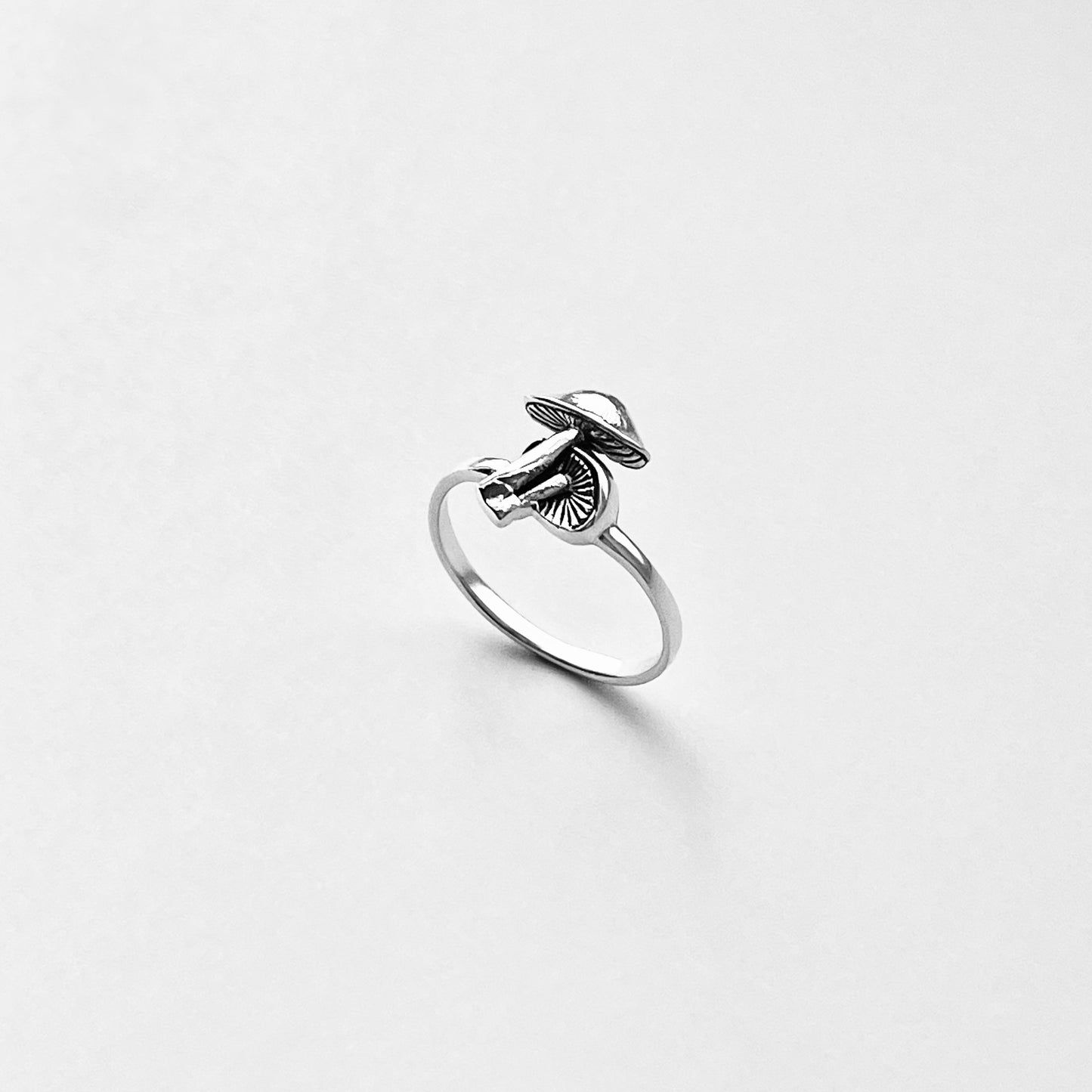 925 Sterling Silver Double Mushroom Ring | Nature Tree of Life Silver Rings