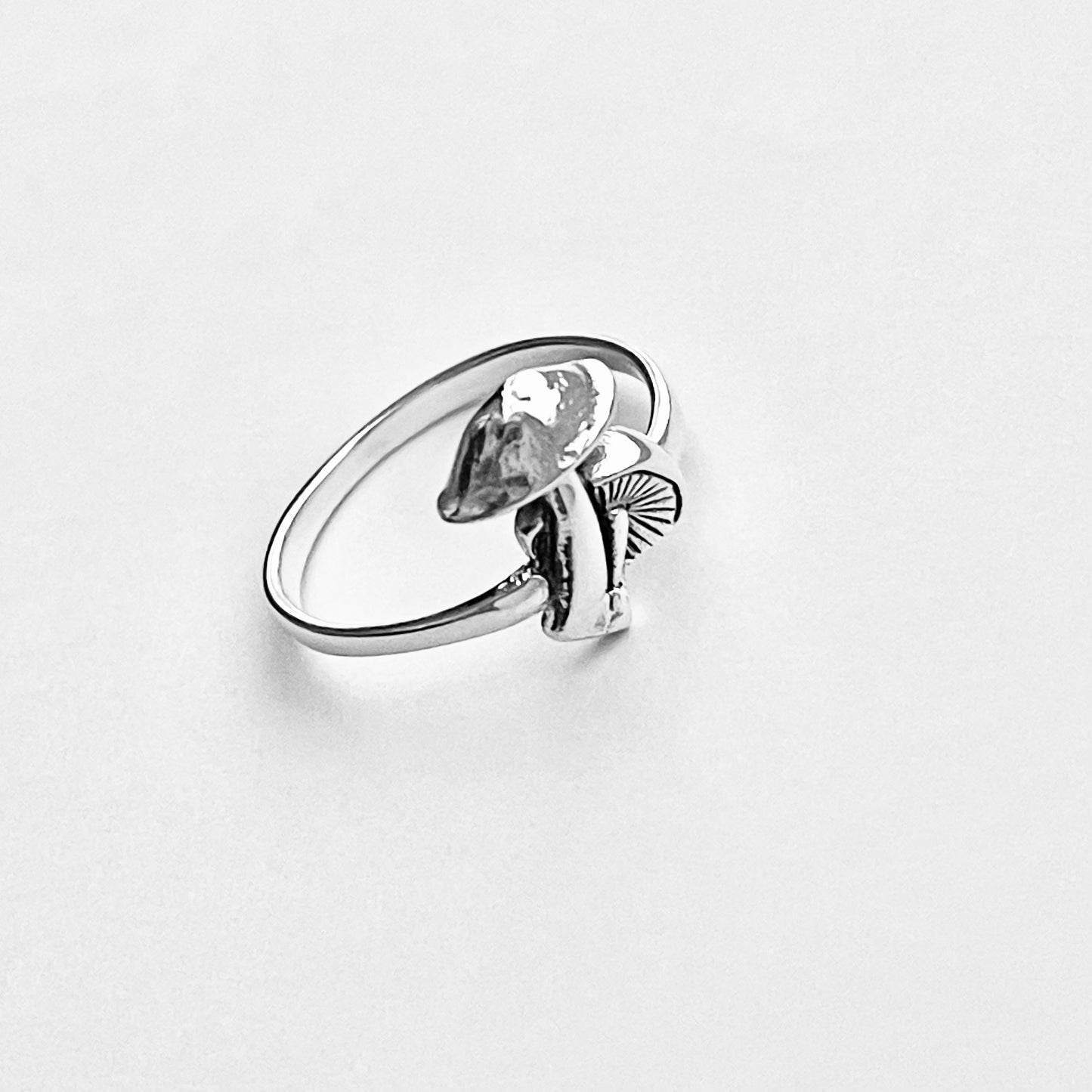 925 Sterling Silver Double Mushroom Ring | Nature Tree of Life Silver Rings