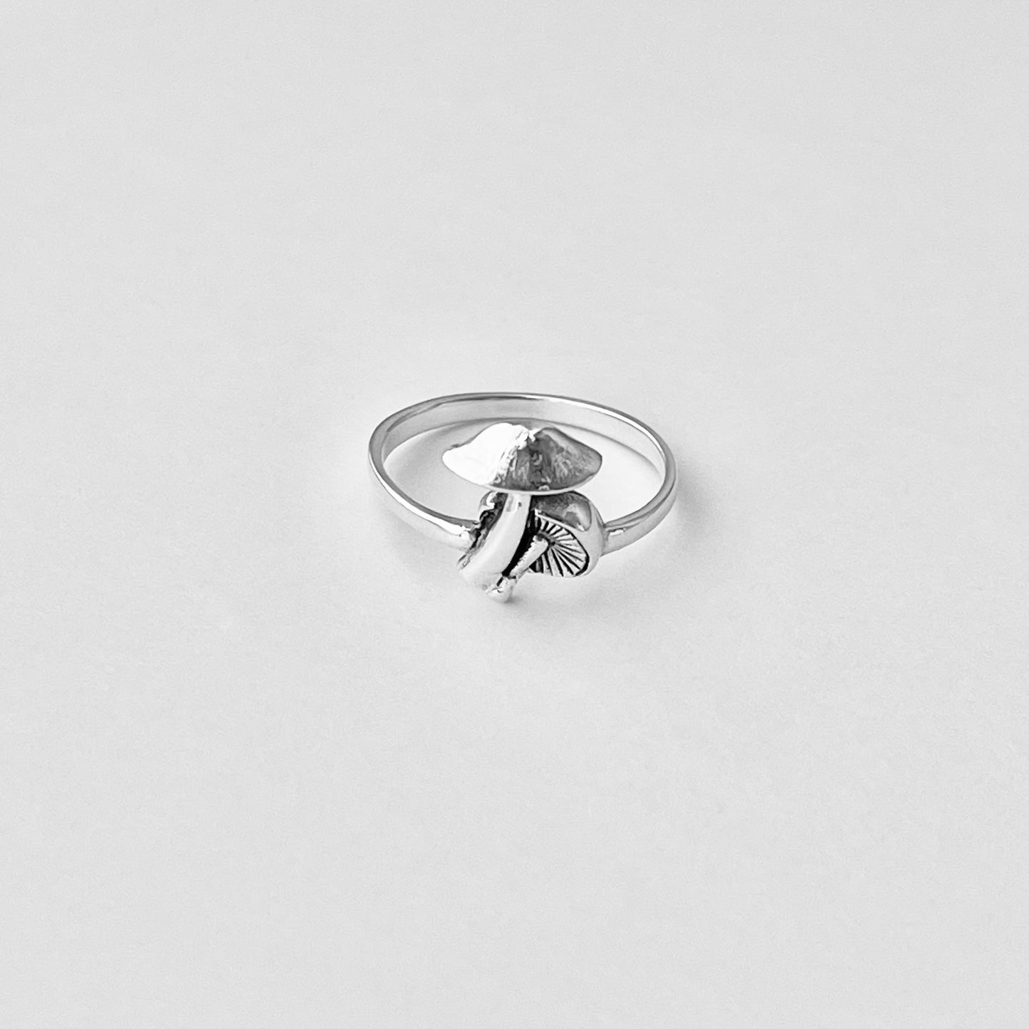 925 Sterling Silver Double Mushroom Ring | Nature Tree of Life Silver Rings