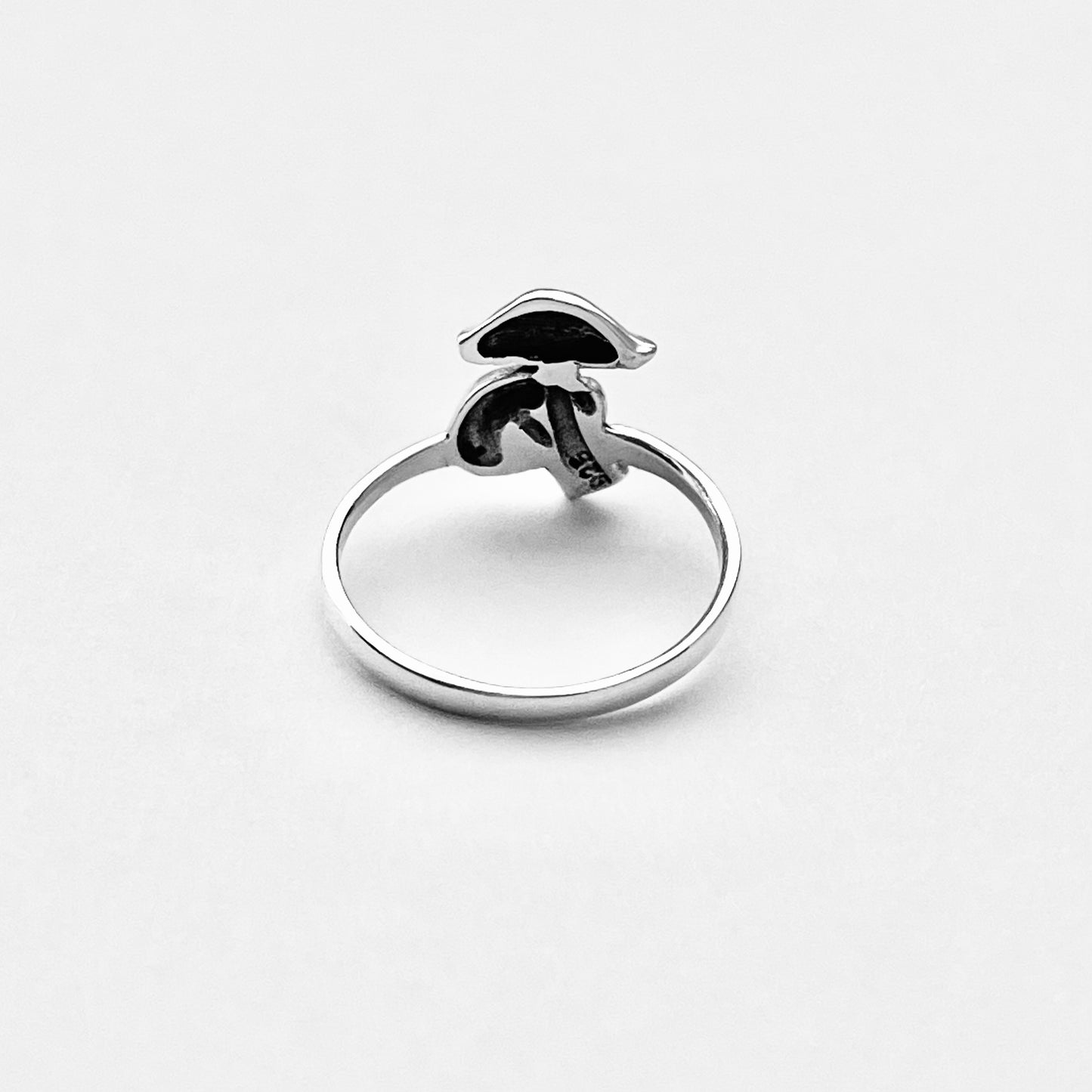 925 Sterling Silver Double Mushroom Ring | Nature Tree of Life Silver Rings