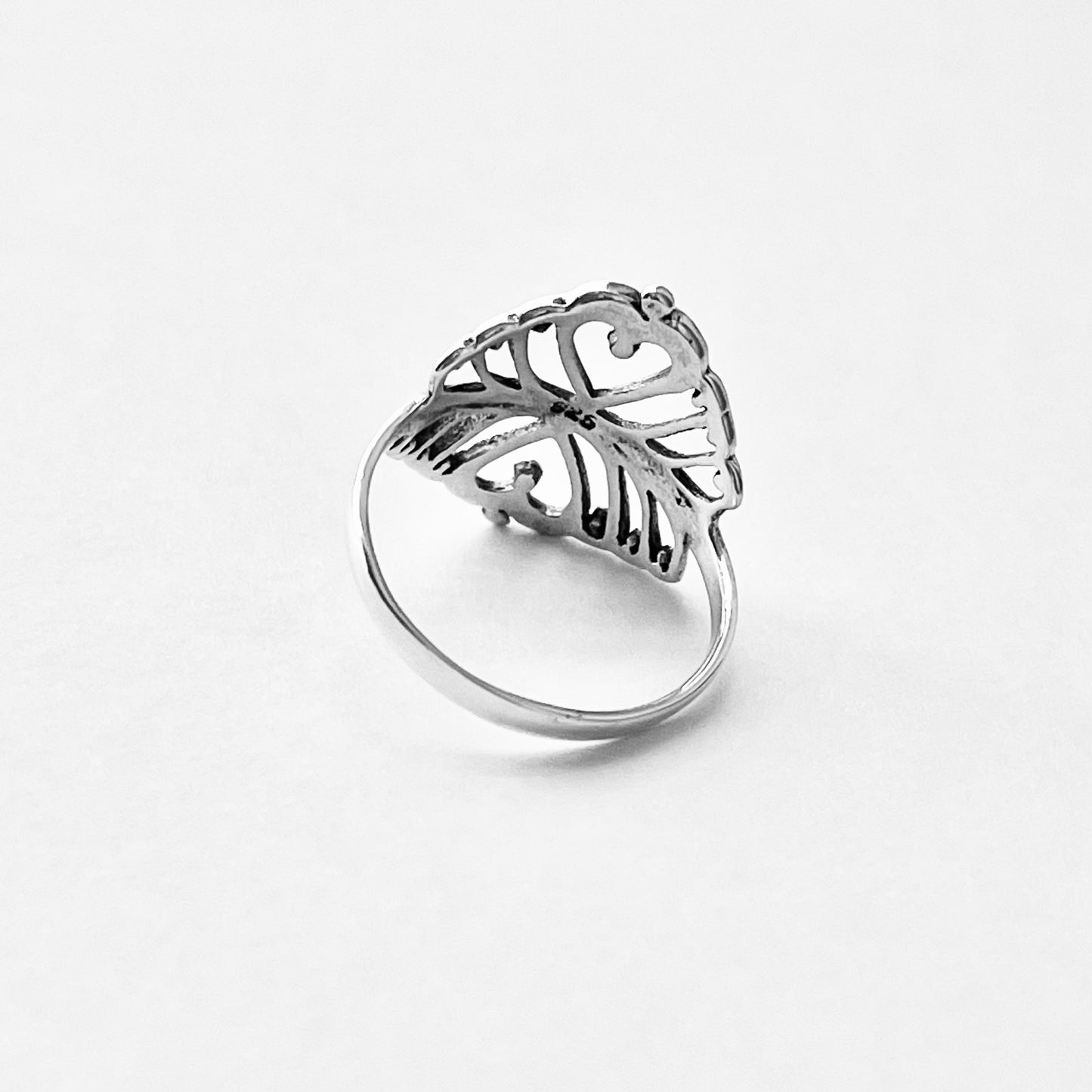 925 Sterling Silver Double Heart Ring with Swirls | Statement Delicate Swirly Silver Rings