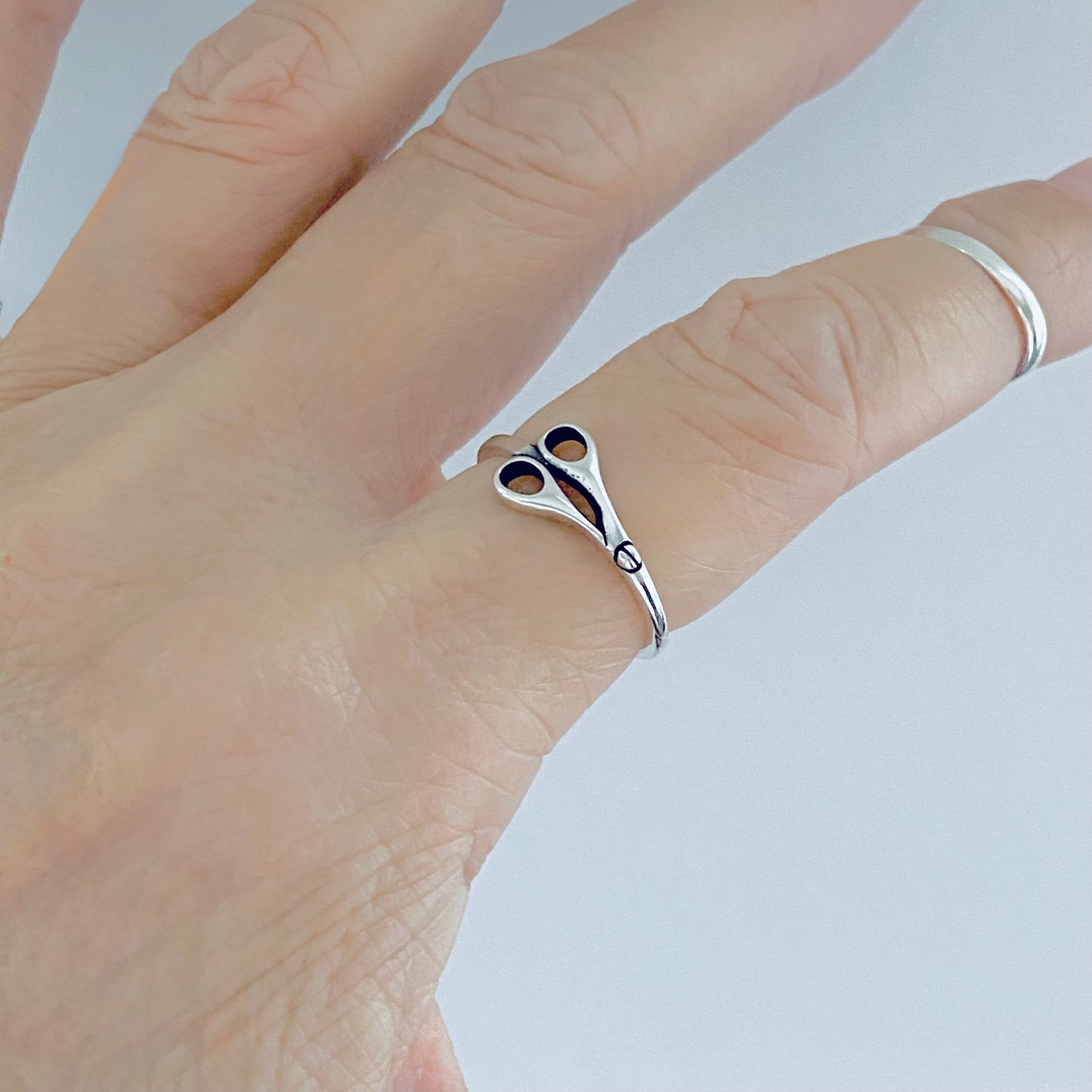 Sterling Silver Dainty Scissors Ring | Delicate Hairdresser, Barber & Hair Stylist Gift