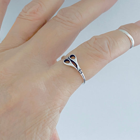 Sterling Silver Dainty Scissors Ring | Delicate Hairdresser, Barber & Hair Stylist Gift