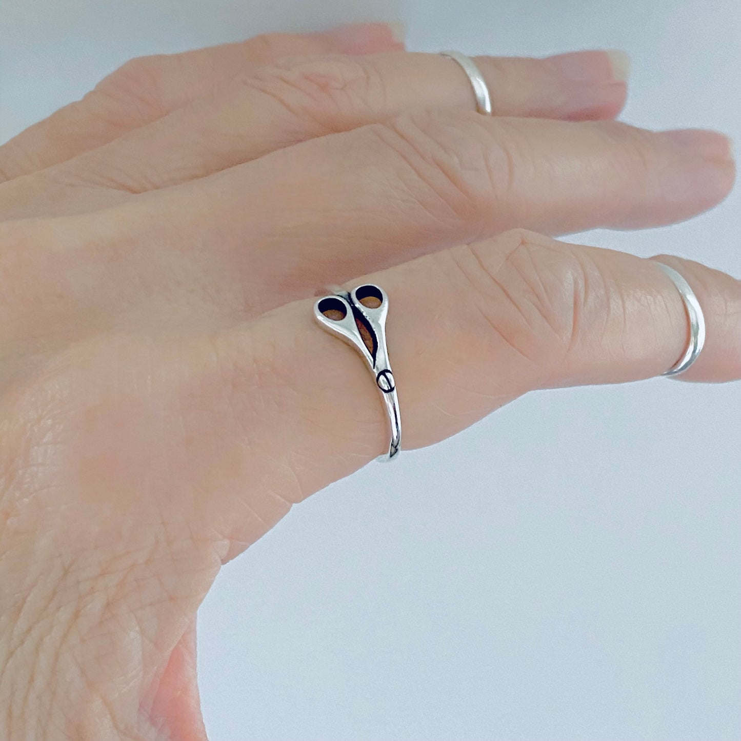 Sterling Silver Dainty Scissors Ring | Delicate Hairdresser, Barber & Hair Stylist Gift
