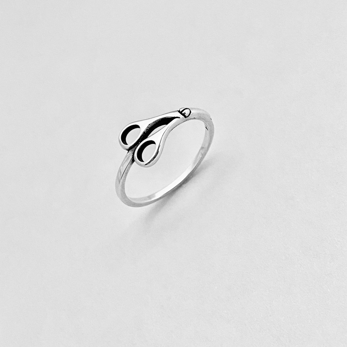 Sterling Silver Scissors Ring, Hair Salon Silver Ring, Beautician Ring