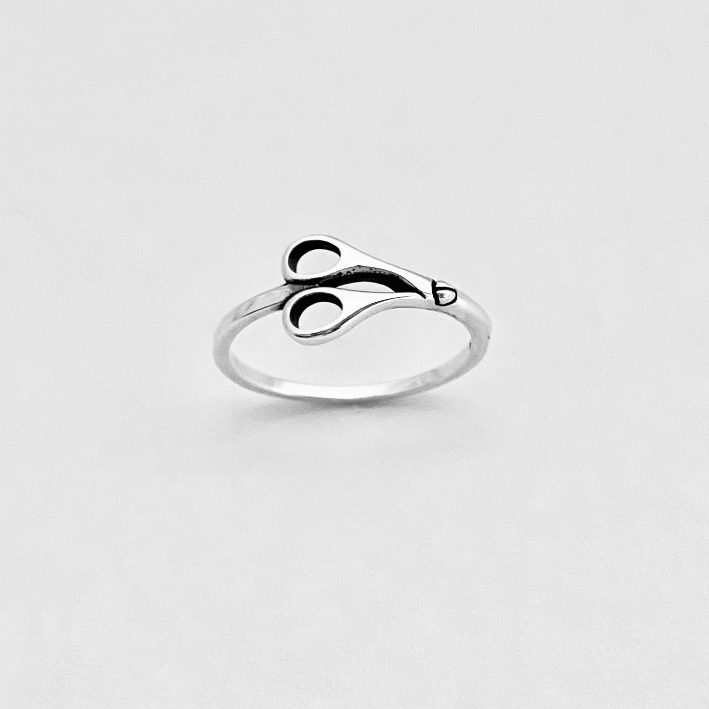 Sterling Silver Scissors Ring, Hair Salon Silver Ring, Beautician Ring