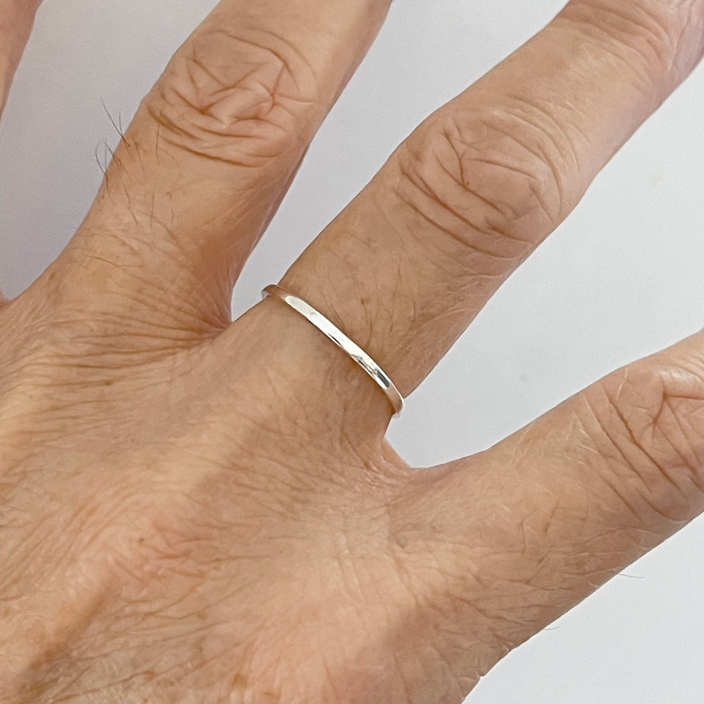 Sterling Silver Minimalist Plain 1.5mm Band Ring, Wedding Silver Ring