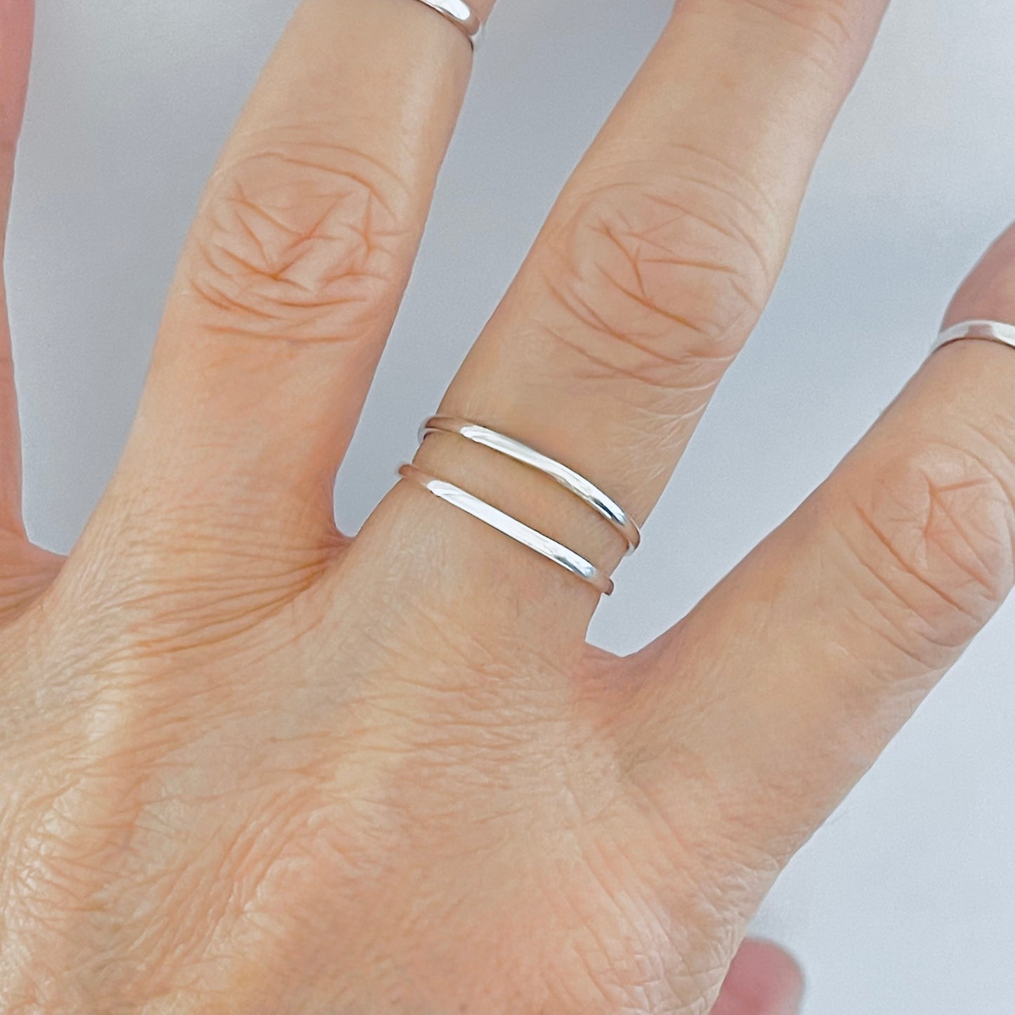 925 Sterling Silver Minimalist Plain 1.5mm Band Ring | Stackable Wedding Silver Bands