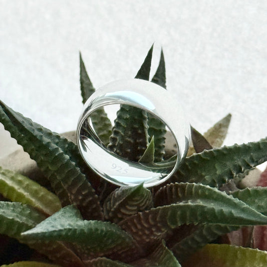 Sterling Silver Unisex High Polish 8MM Wedding Band, Stackable Ring, Silver Bands