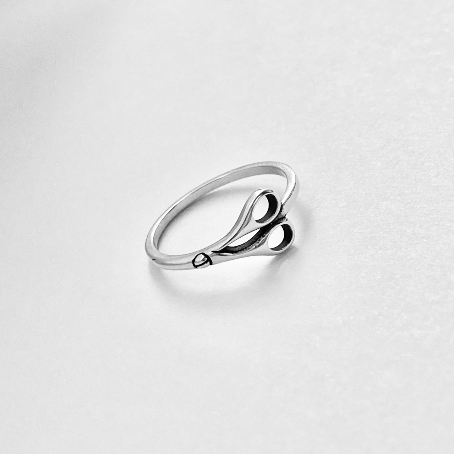 Sterling Silver Scissors Ring, Hair Salon Silver Ring, Beautician Ring