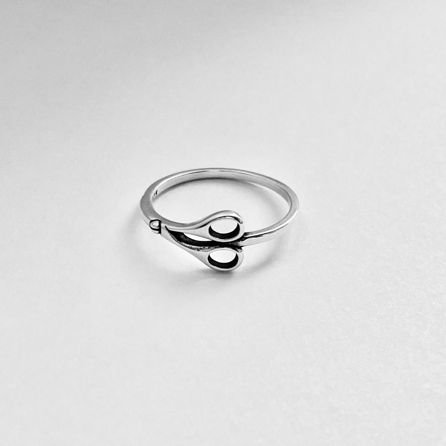 Sterling Silver Scissors Ring, Hair Salon Silver Ring, Beautician Ring