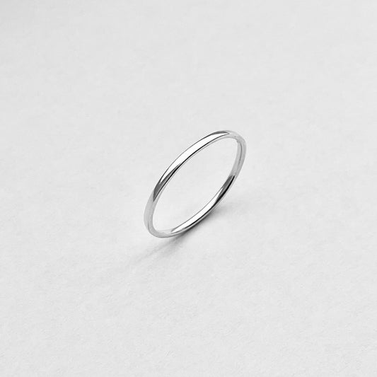 Sterling Silver Minimalist Plain 1.5mm Band Ring, Stackable Wedding Bands, Simple Rings