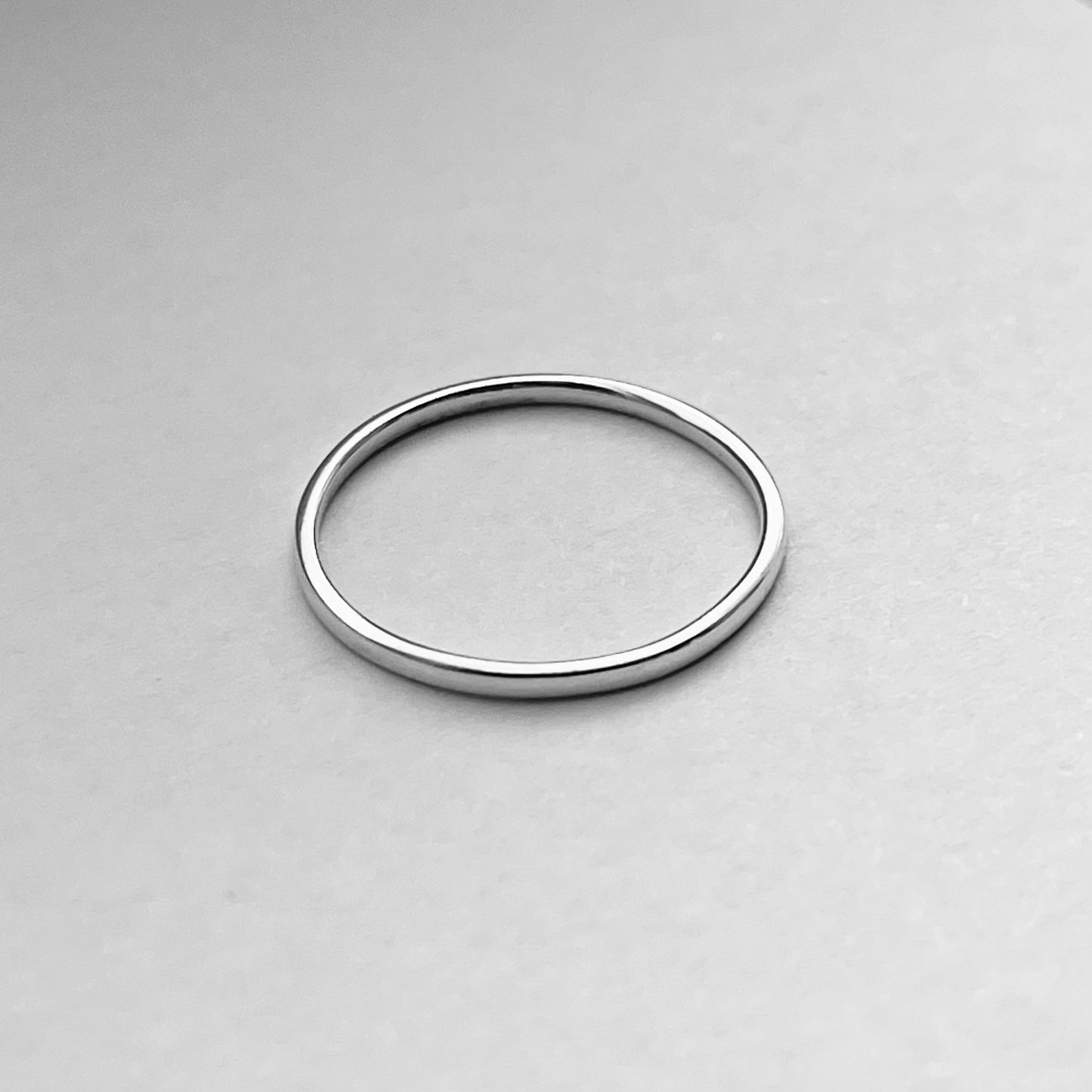 Sterling Silver Minimalist Plain 1.5mm Band Ring, Wedding Silver Ring