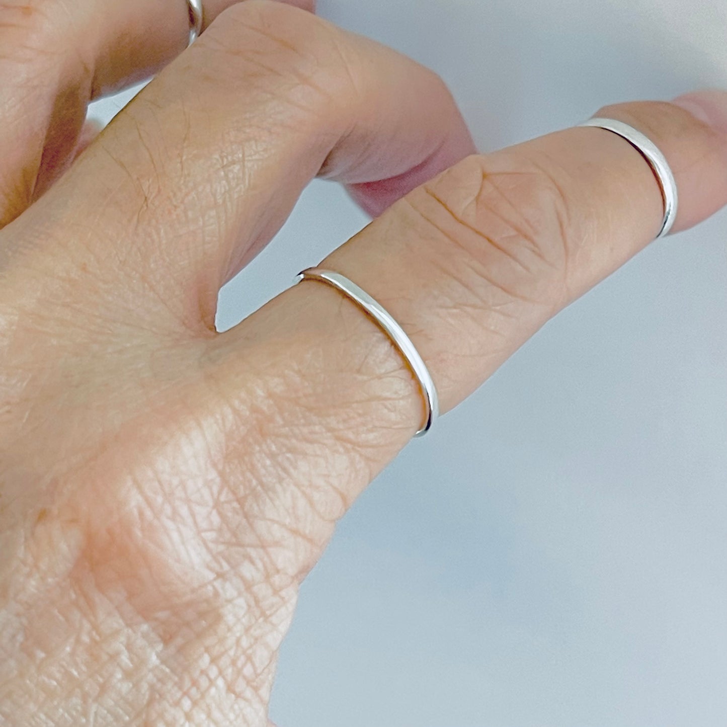 925 Sterling Silver Minimalist Plain 1.5mm Band Ring | Stackable Wedding Silver Bands