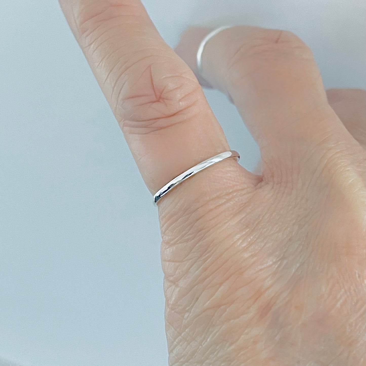 925 Sterling Silver Minimalist Plain 1.5mm Band Ring | Stackable Wedding Silver Bands