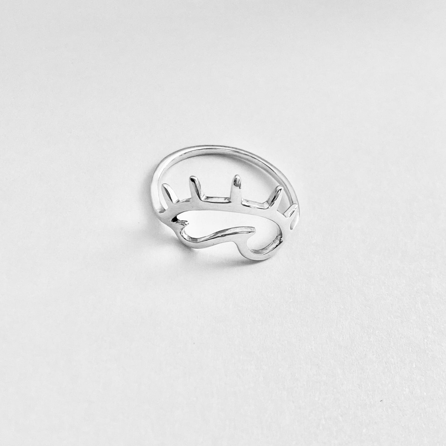 Sterling Silver Delicate Sun and Wave Ring, Beach Sunrise Rings, Ocean Jewelry