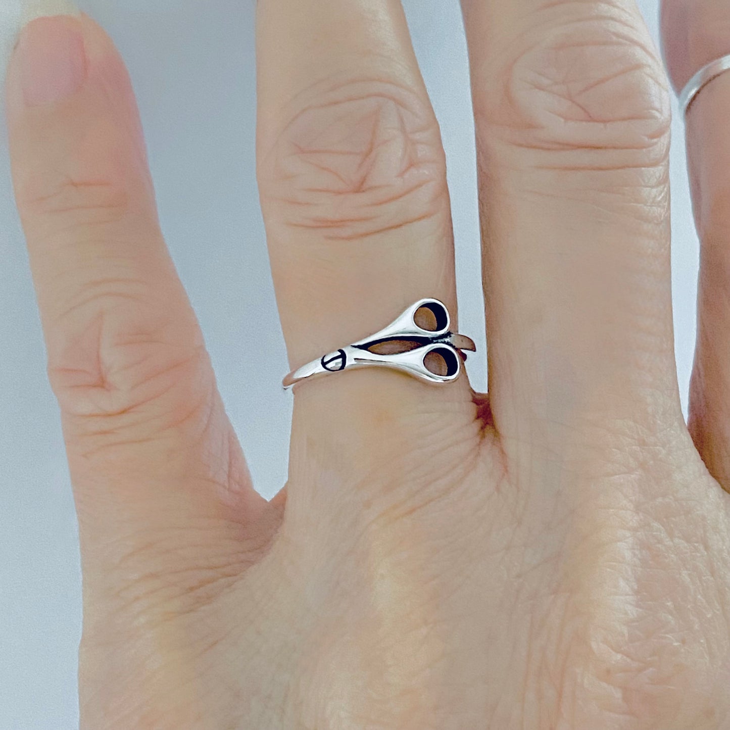 Sterling Silver Dainty Scissors Ring | Delicate Hairdresser, Barber & Hair Stylist Gift
