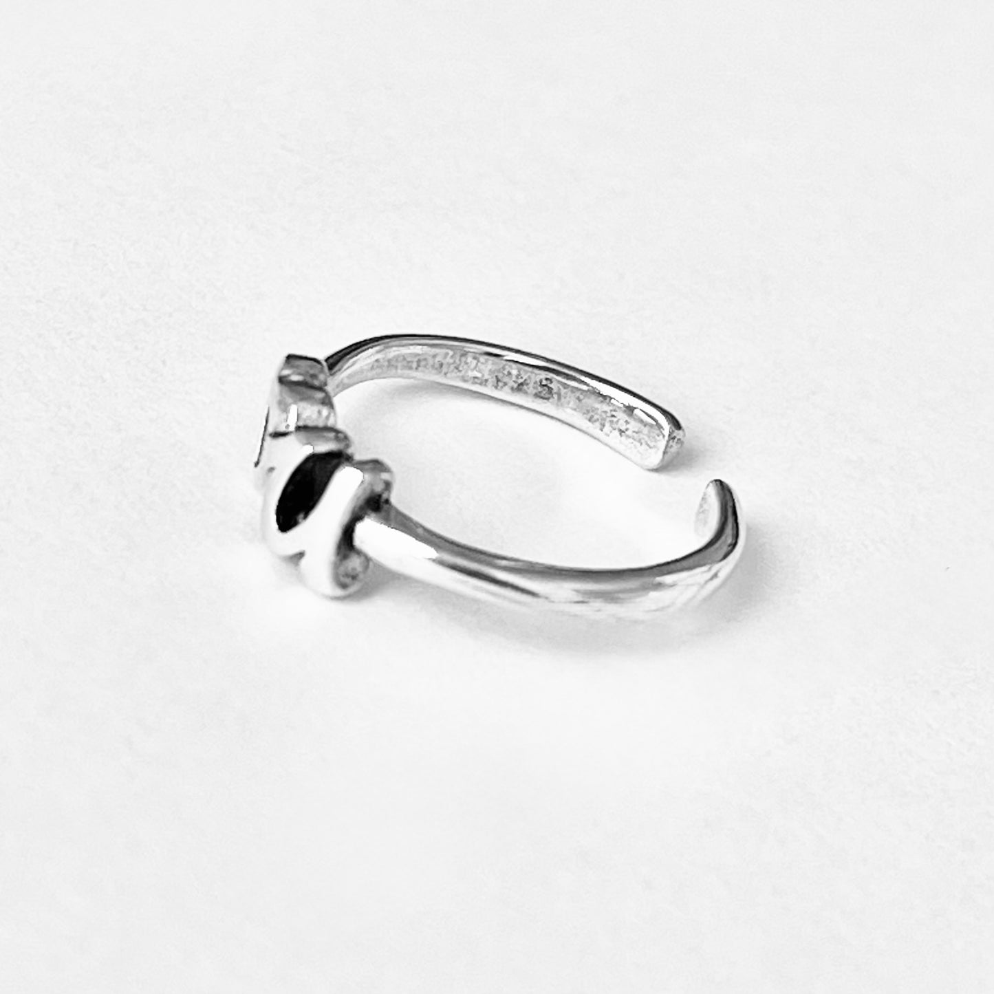 925 Sterling Silver Dainty Heart You Toe Ring | I love You Midi Pinky Silver Rings