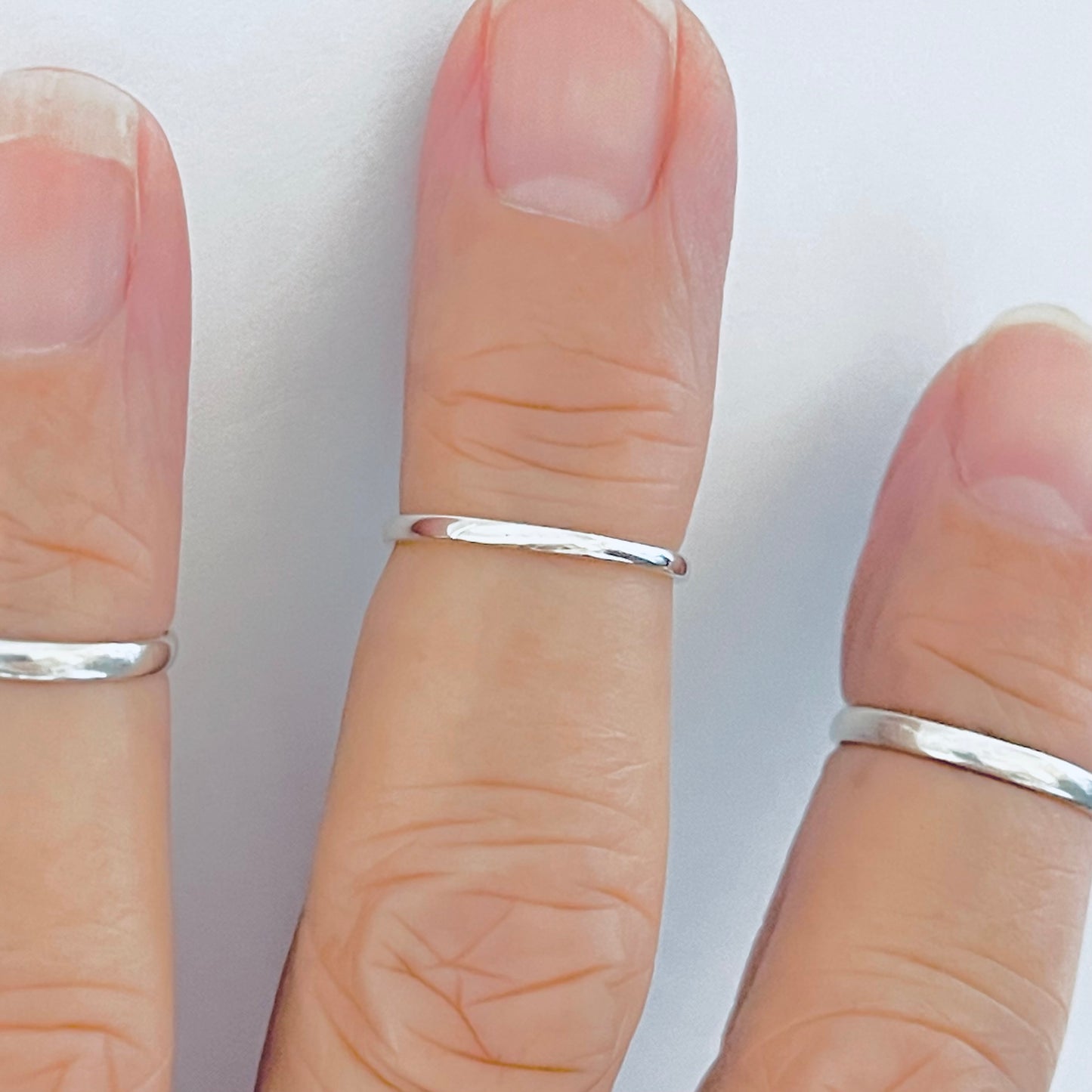 925 Sterling Silver Minimalist Plain 1.5mm Band Ring | Stackable Wedding Silver Bands