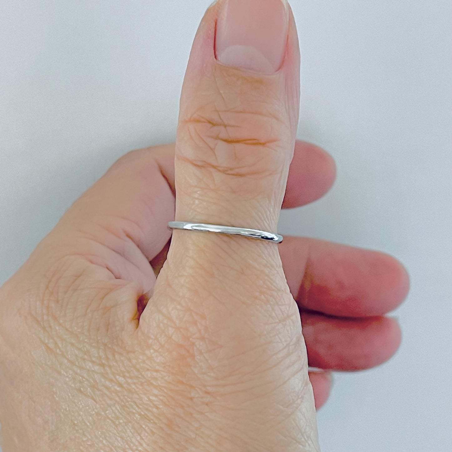 925 Sterling Silver Minimalist Plain 1.5mm Band Ring | Stackable Wedding Silver Bands