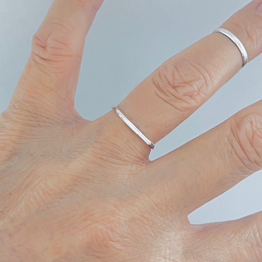 925 Sterling Silver Minimalist Plain 1.5mm Band Ring | Stackable Wedding Silver Bands