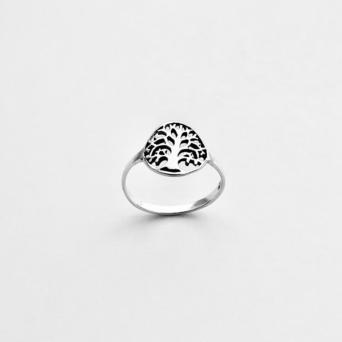 Sterling Silver Small Tree of Life Ring, Lucky Leaf Rings, Fortune Jewelry