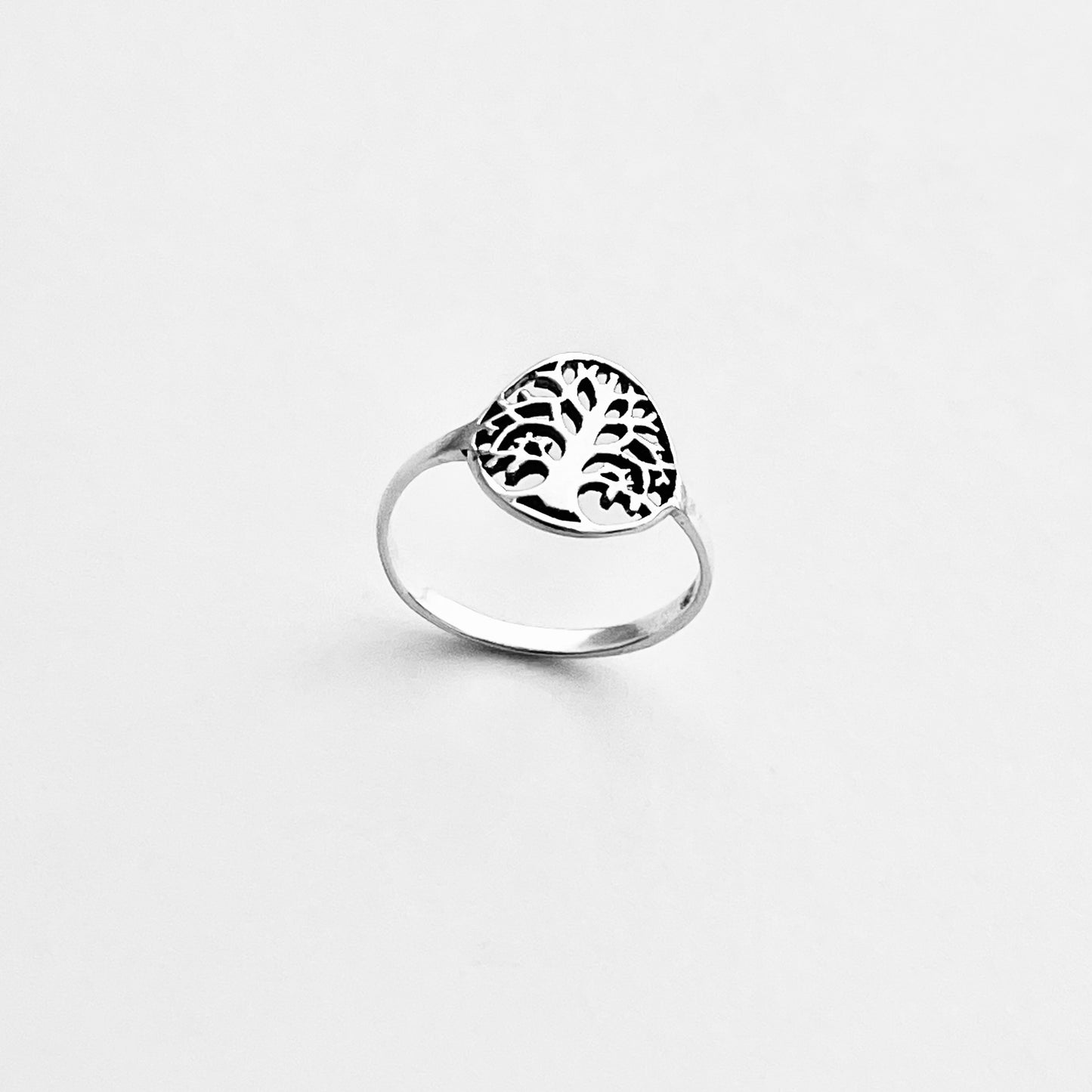 Sterling Silver Small Tree of Life Ring, Lucky Leaf Rings, Fortune Jewelry