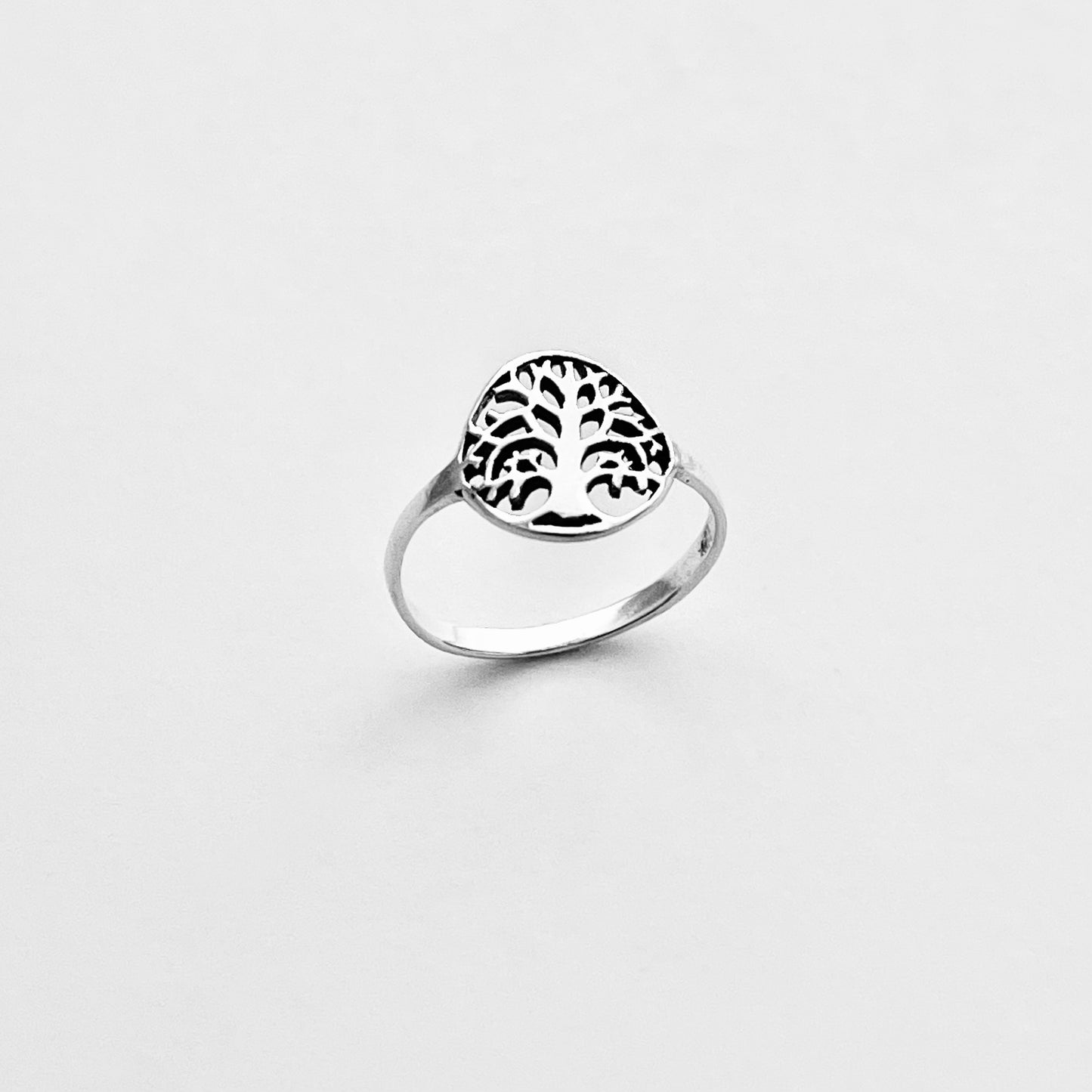 Sterling Silver Small Tree of Life Ring, Lucky Leaf Rings, Fortune Jewelry