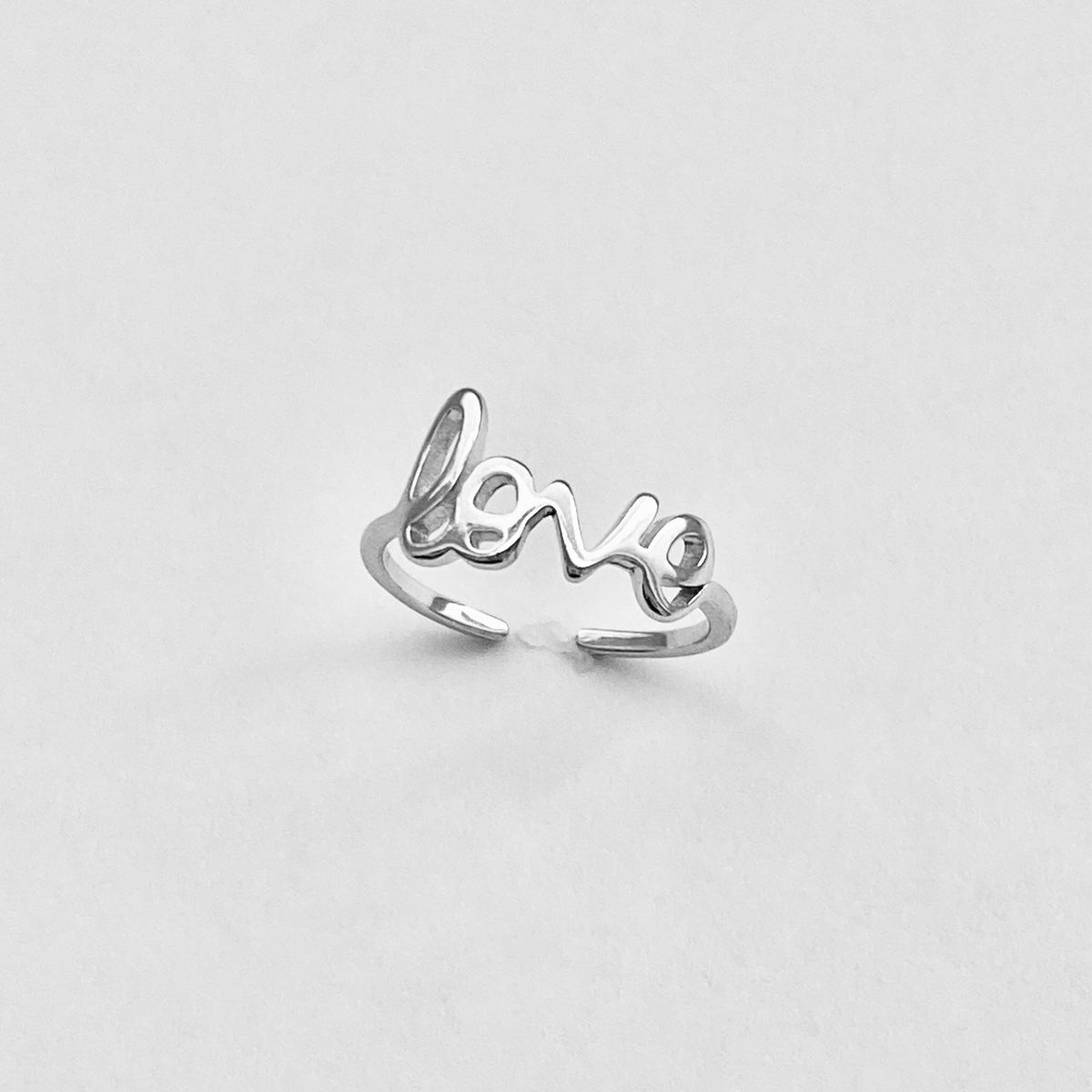 925 Sterling Silver Dainty Statement Love Toe Ring | Word Midi Pinky Silver Rings
