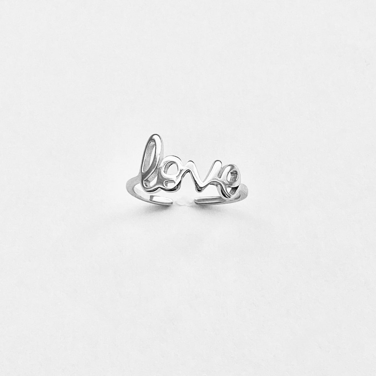 925 Sterling Silver Dainty Statement Love Toe Ring | Word Midi Pinky Silver Rings
