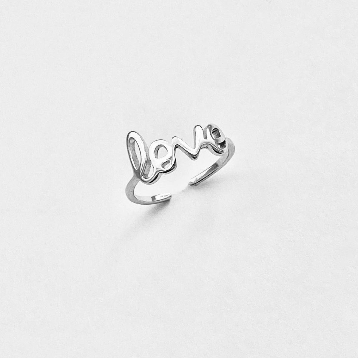 925 Sterling Silver Dainty Statement Love Toe Ring | Word Midi Pinky Silver Rings