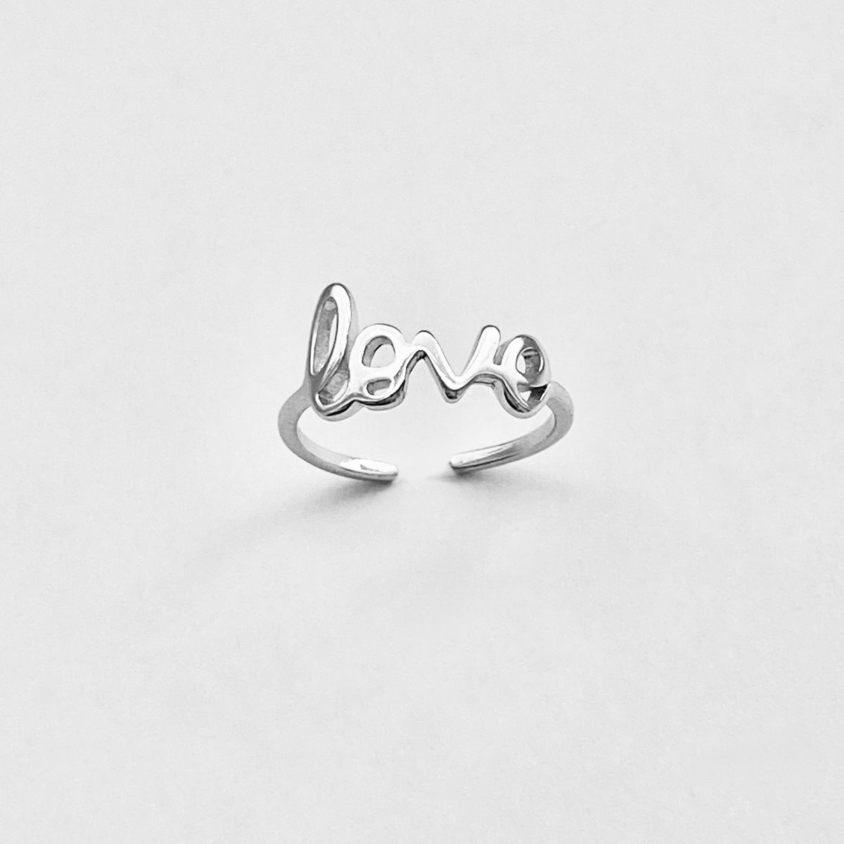 925 Sterling Silver Dainty Statement Love Toe Ring | Word Midi Pinky Silver Rings