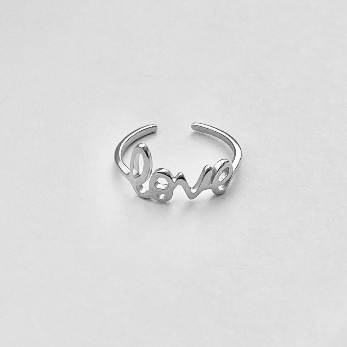 925 Sterling Silver Dainty Statement Love Toe Ring | Word Midi Pinky Silver Rings
