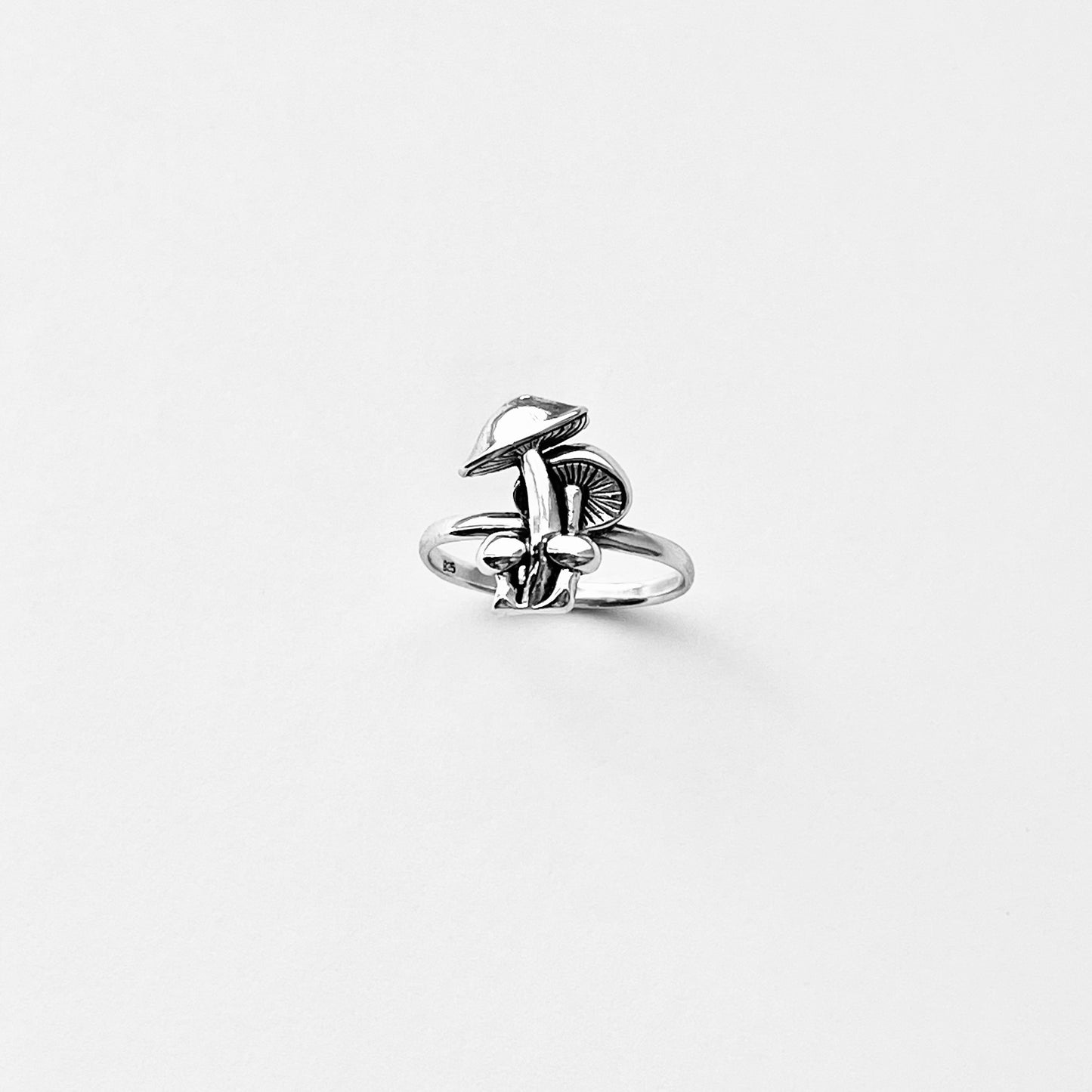 925 Sterling Silver Family of Four Mushroom Ring | Nature Tree of Life Silver Rings