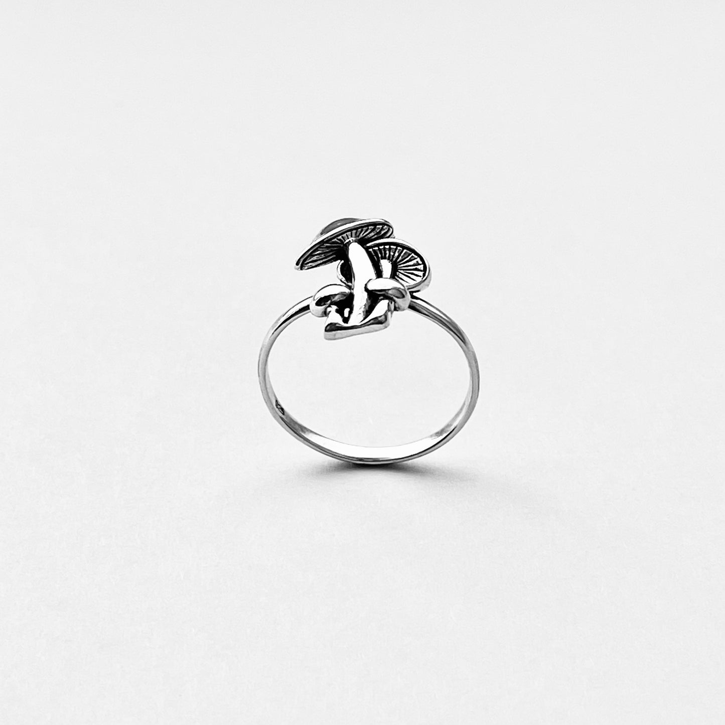 925 Sterling Silver Family of Four Mushroom Ring | Nature Tree of Life Silver Rings