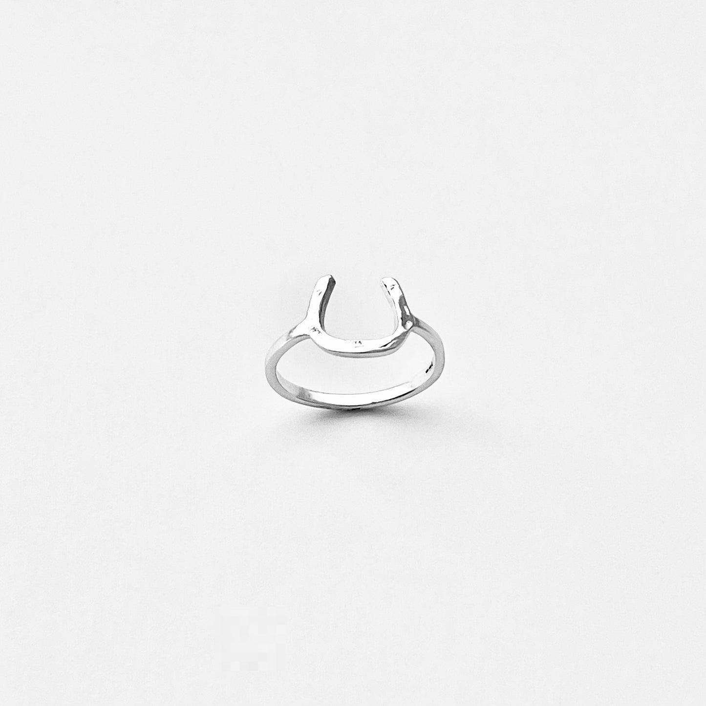 Sterling Silver Hammered Horseshoe Ring, Good Luck Jewelry, Horse Rings