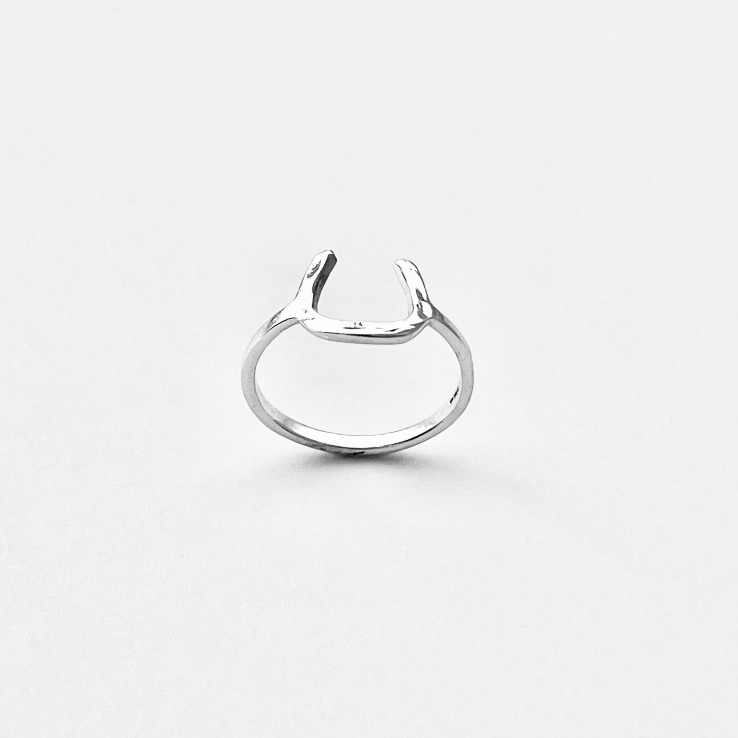 Sterling Silver Hammered Horseshoe Ring, Good Luck Jewelry, Horse Rings
