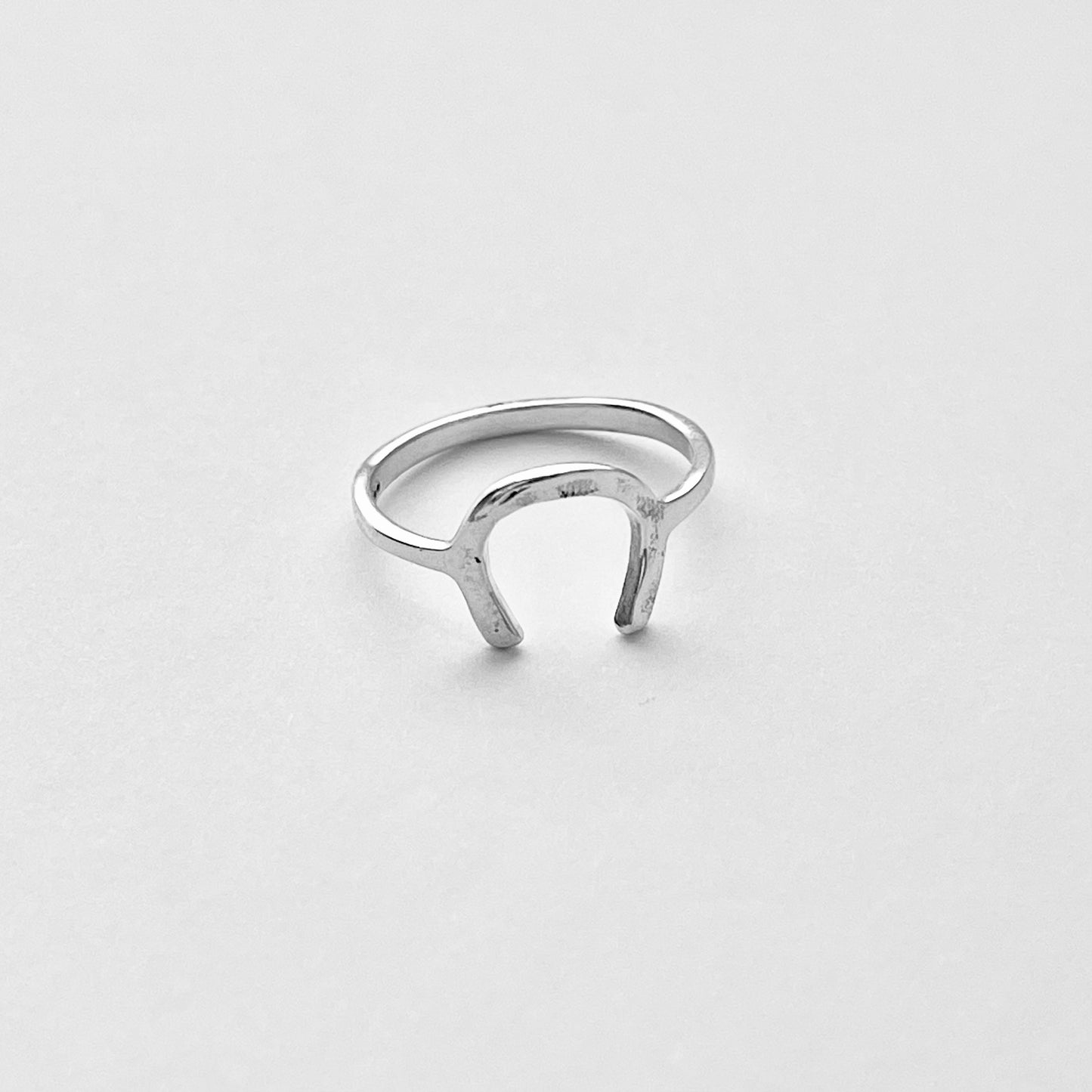 Sterling Silver Hammered Horseshoe Ring, Good Luck Jewelry, Horse Rings