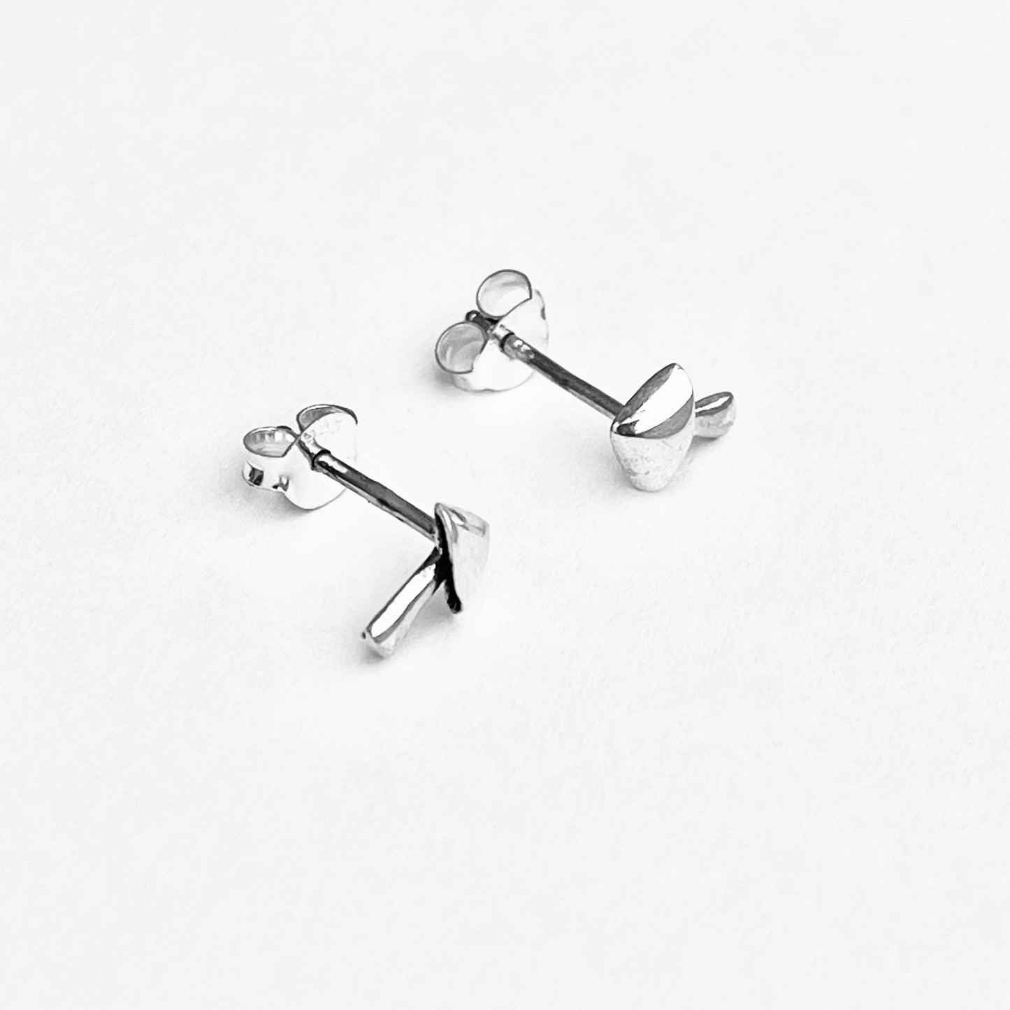 925 Sterling Silver Little Mushroom Stud Earrings | Fungus & Good Luck Silver Earrings
