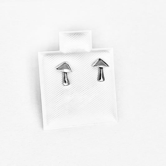 Sterling Silver Little Mushroom Stud Earrings, Fungus Earrings, Silver Earrings, Good Luck