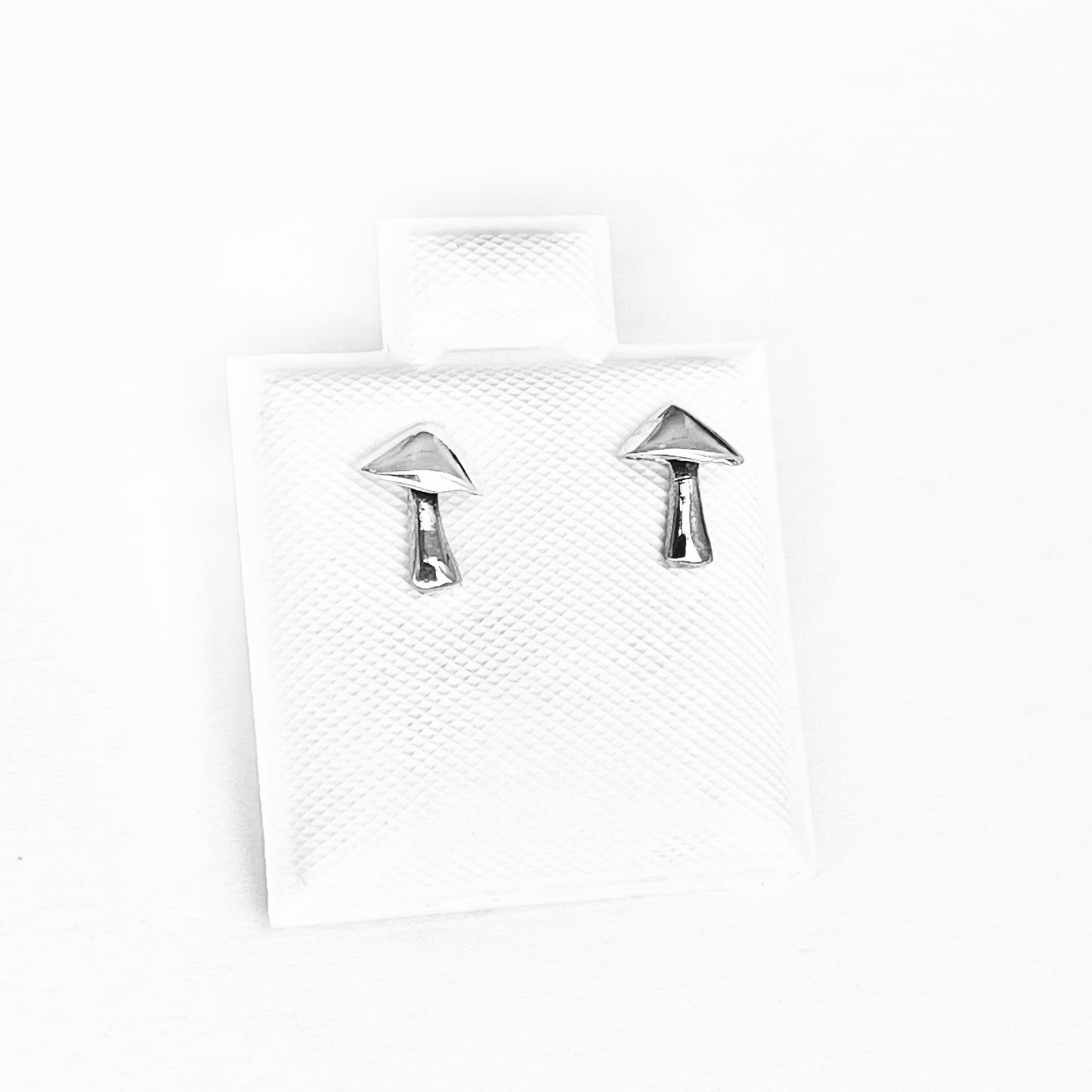 925 Sterling Silver Little Mushroom Stud Earrings | Fungus & Good Luck Silver Earrings