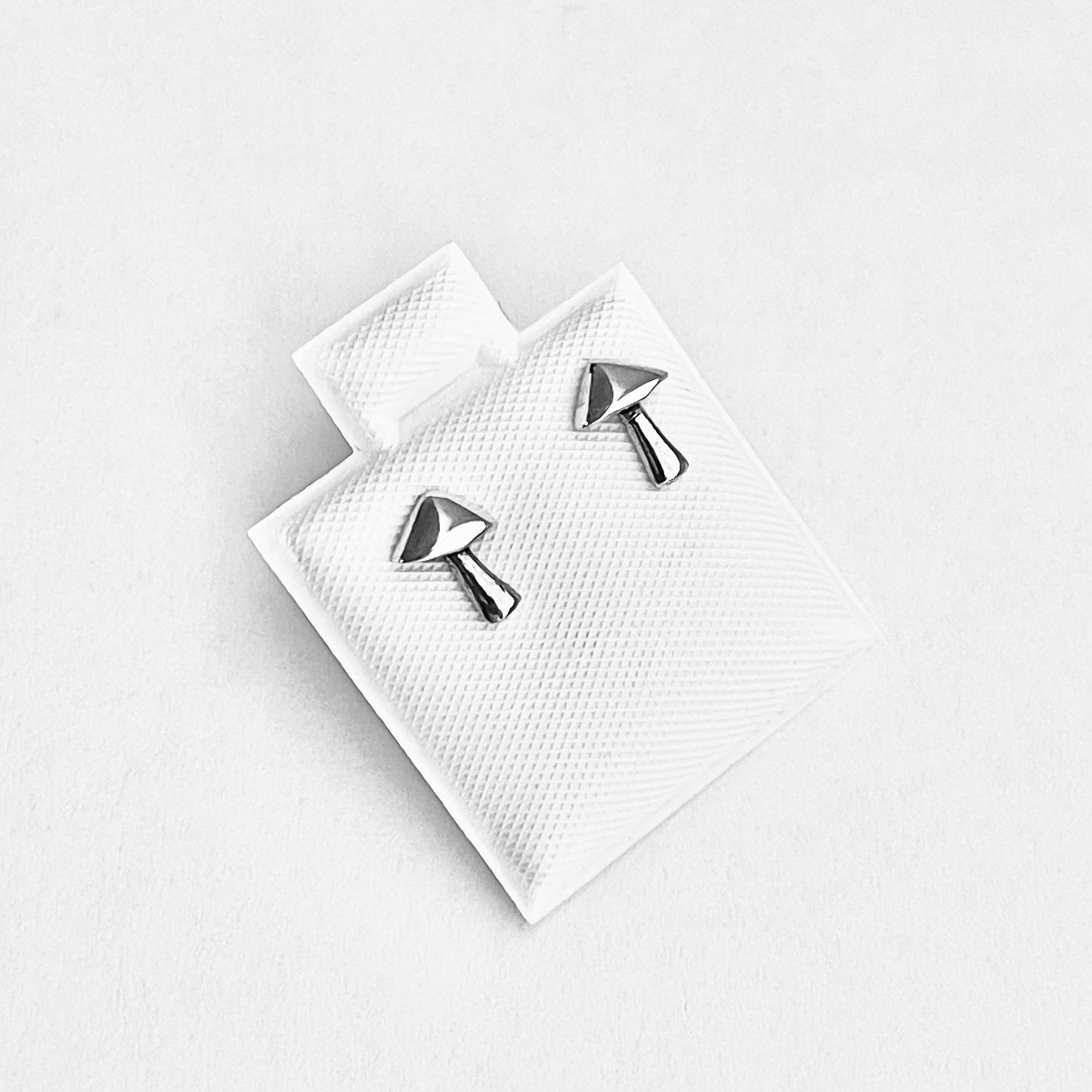 925 Sterling Silver Little Mushroom Stud Earrings | Fungus & Good Luck Silver Earrings