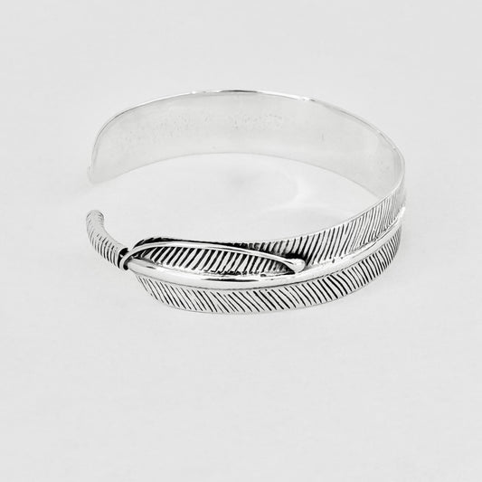 Sterling Silver Statement Feather Bangle, Silver Bracelet, Spirit Bird Bangles, Wing Bracelets