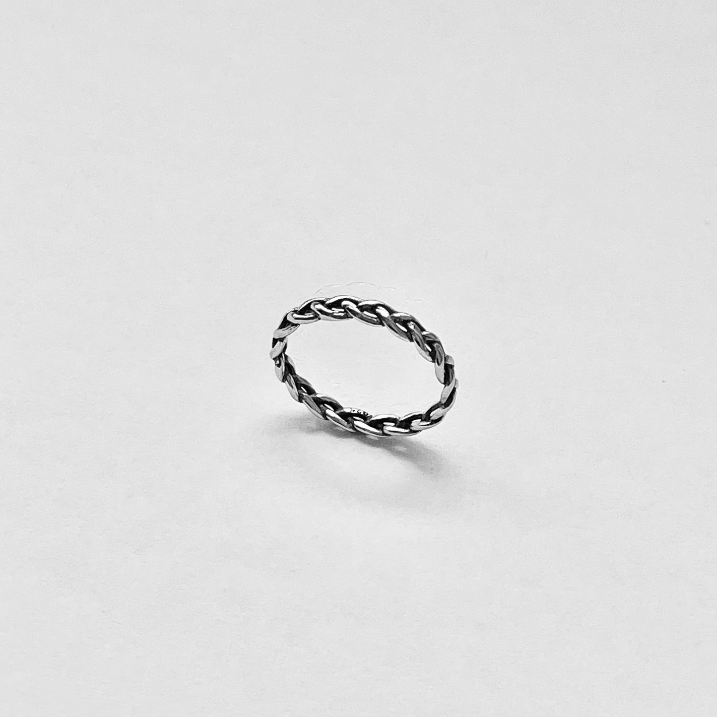 Sterling Silver Small Eternity Braid Ring, Stackable Silver Band, Twist Rings