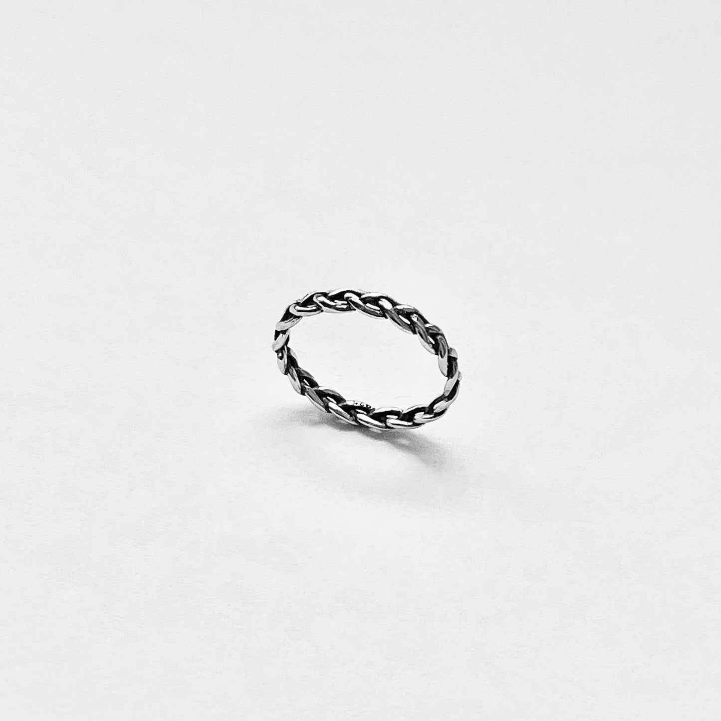 Sterling Silver Small Eternity Braid Ring, Dainty Stackable Band, Twisted Rings