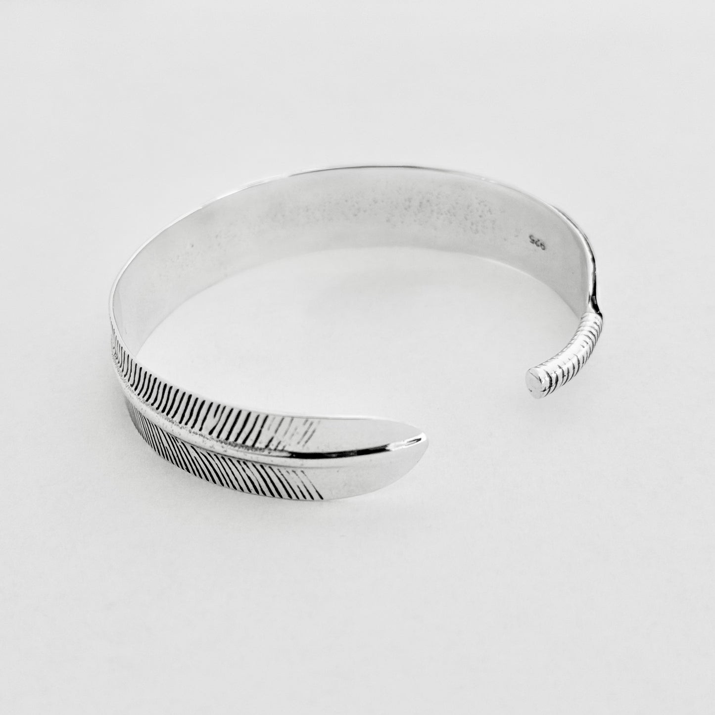 Sterling Silver Statement Feather Bangle, Spirit Bird Bangles, Wing Bracelet
