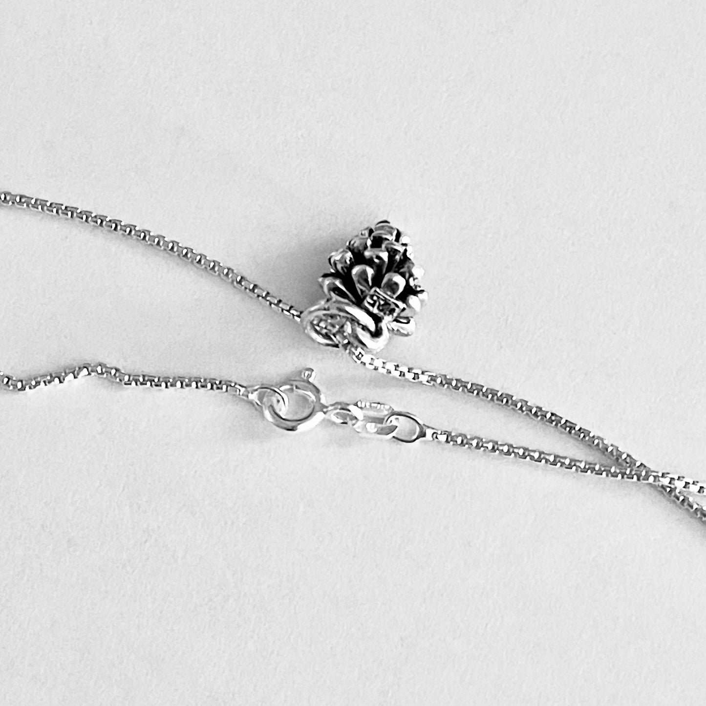 Sterling Silver Little Pinecone Necklace – Dainty Pine Tree Pendant Silver Chain