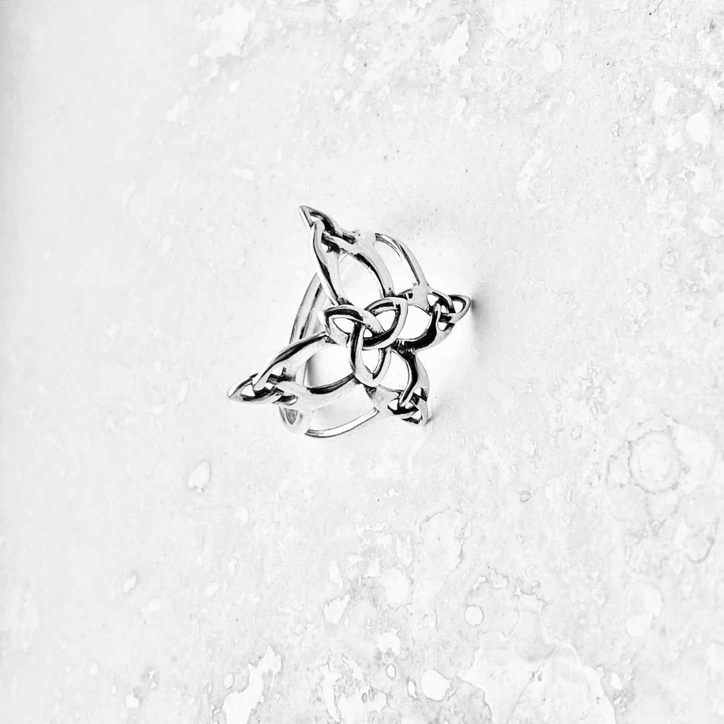 Sterling Silver Thin Delicate Statement Triquetra Butterfly Ring, Trinity Knot Rings, Celtic Bug Jewelry