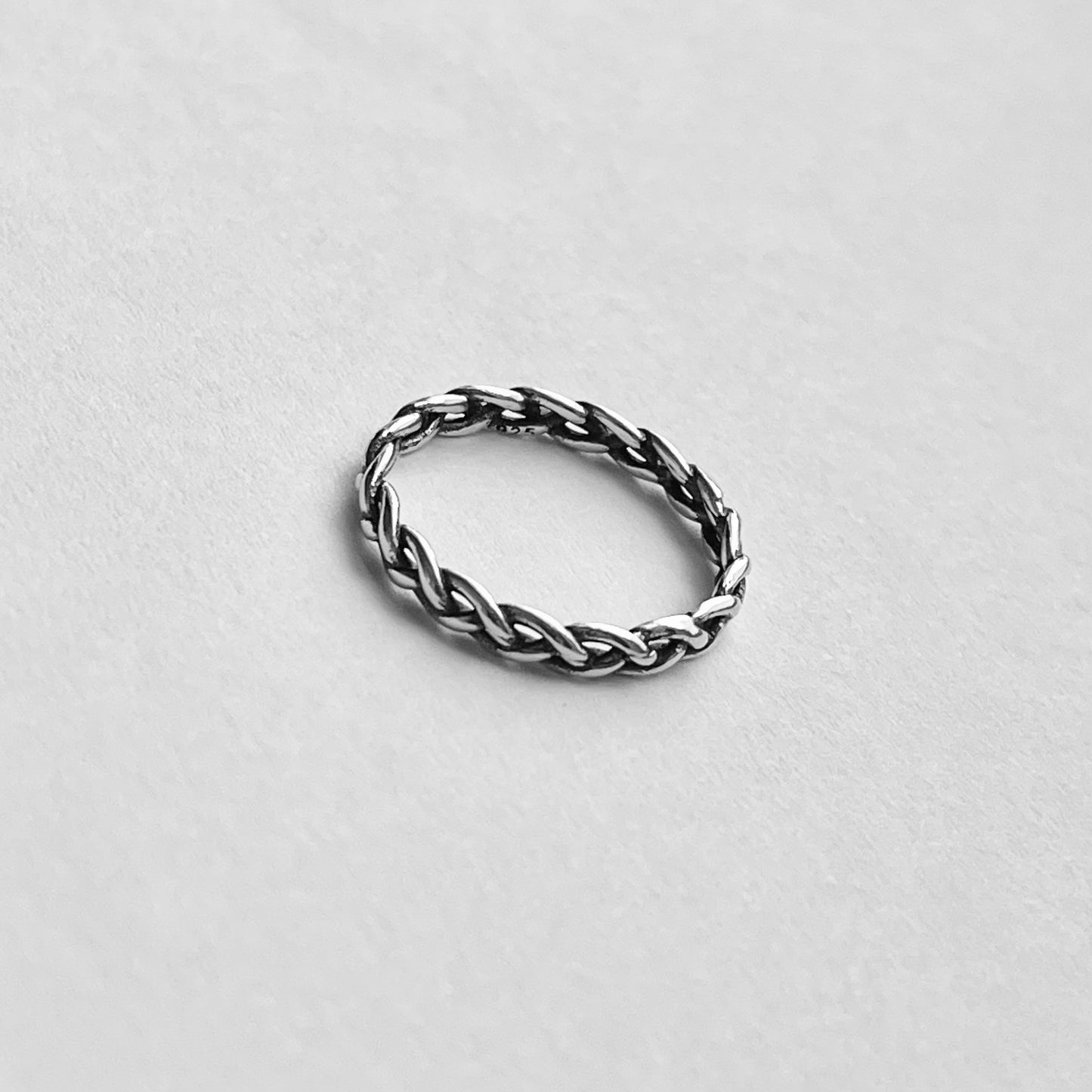 Sterling Silver Small Eternity Braid Ring, Stackable Silver Band, Twist Rings