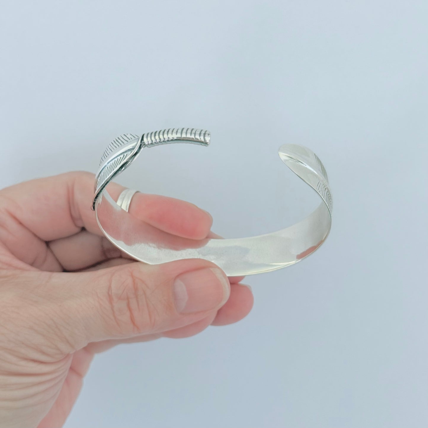 Sterling Silver Statement Feather Bangle, Spirit Bird Bangles, Wing Bracelet